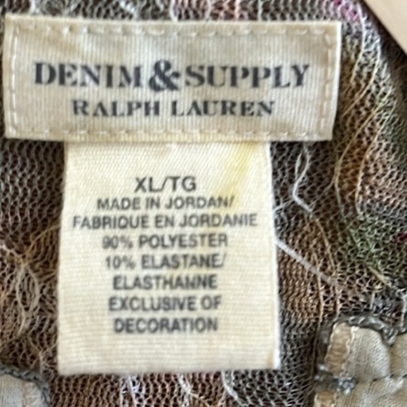 Ralph Lauren Denim & Supply Floral Sheer Long Sleeve Top with Lace Detail - Picture 11 of 13